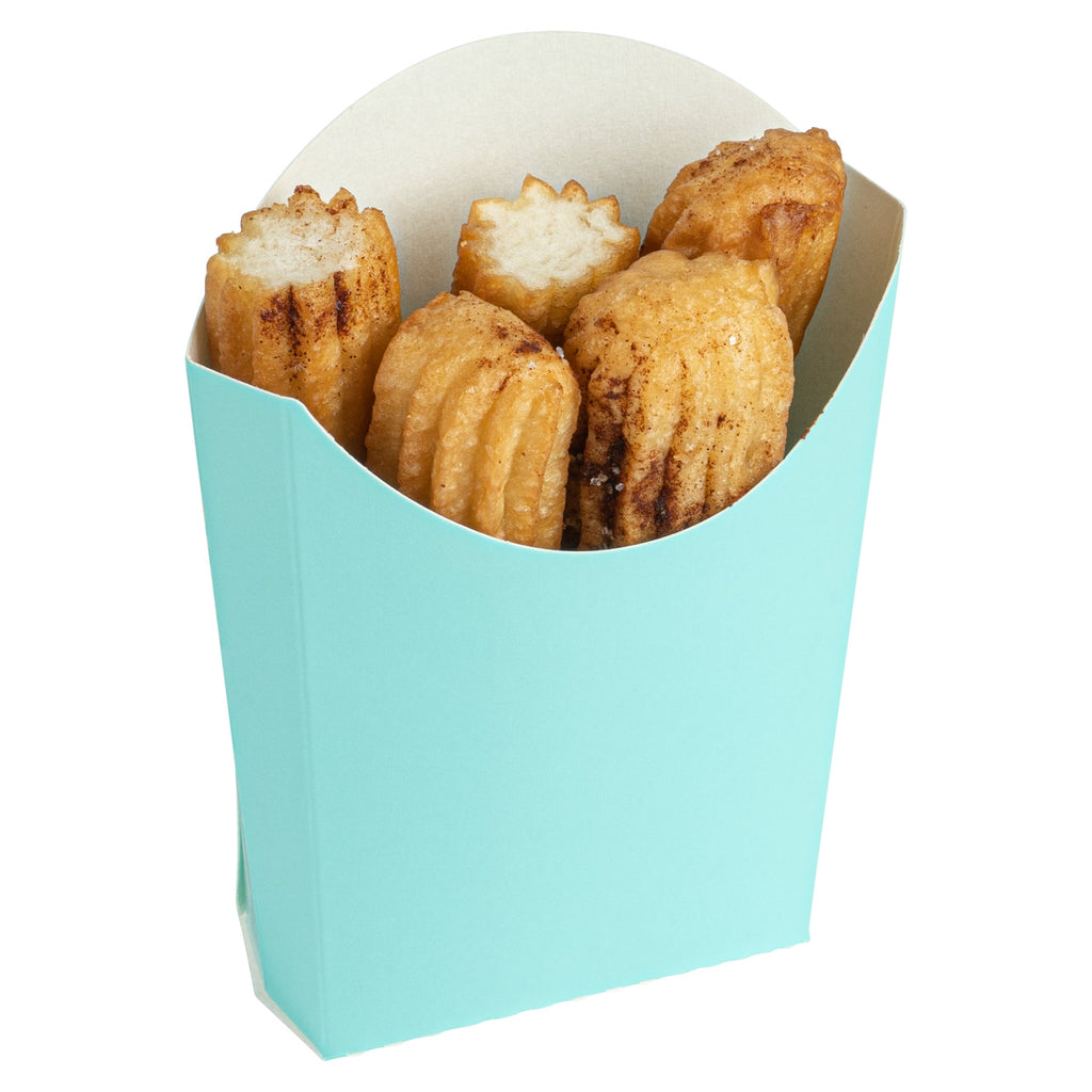 Bio Tek 2 oz Turquoise Paper Fry Cup / Snack Container - 4" x 2 3/4" x 3 1/2" - 100 count box