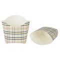Bio Tek 3 oz Plaid Paper Fry Cup / Snack Container - 4 1/2" x 3 1/4" x 3 3/4" - 100 count box