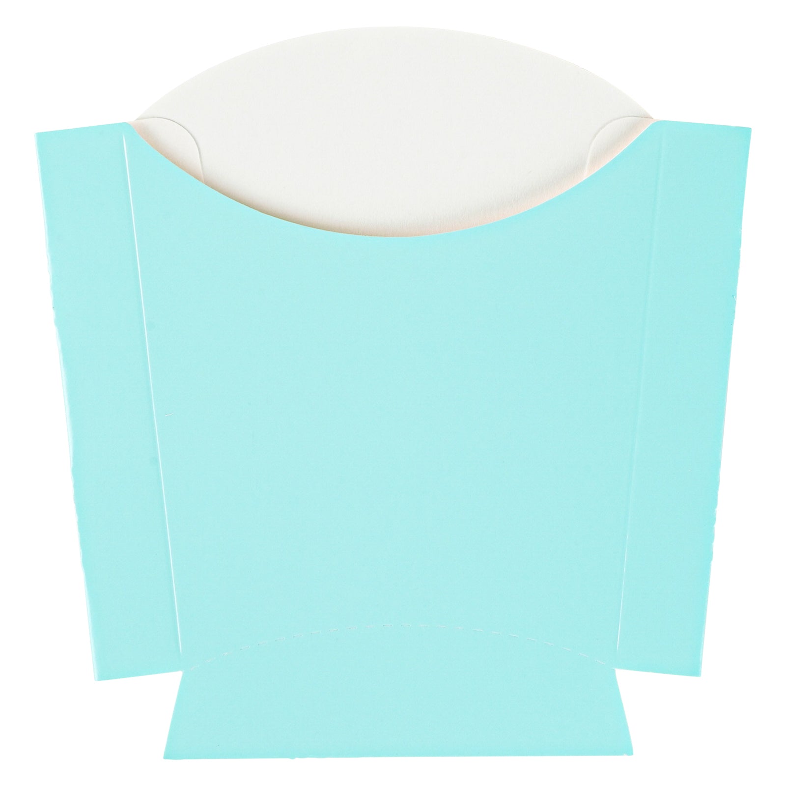 Bio Tek 3 oz Turquoise Paper Fry Cup / Snack Container - 4 1/2" x 3 1/4" x 3 3/4" - 100 count box