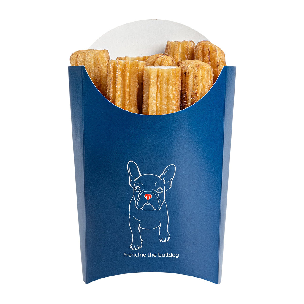 Bio Tek 4 oz Frenchie Paper Fry Cup / Snack Container - 4 3/4" x 3 1/2" x 5" - 100 count box