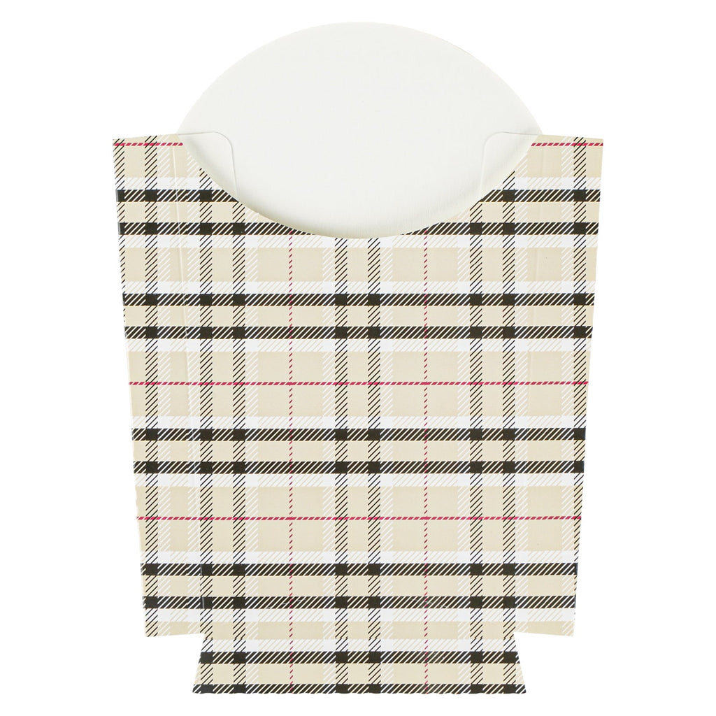 Bio Tek 4 oz Plaid Paper Fry Cup / Snack Container - 4 3/4" x 3 1/2" x 5" - 100 count box