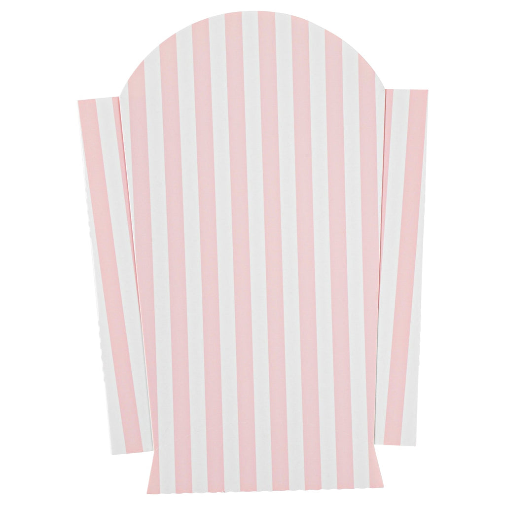 Bio Tek 4 oz Pink and White Stripe Paper Fry Cup / Snack Container - 4 3/4" x 3 1/2" x 5" - 100 count box