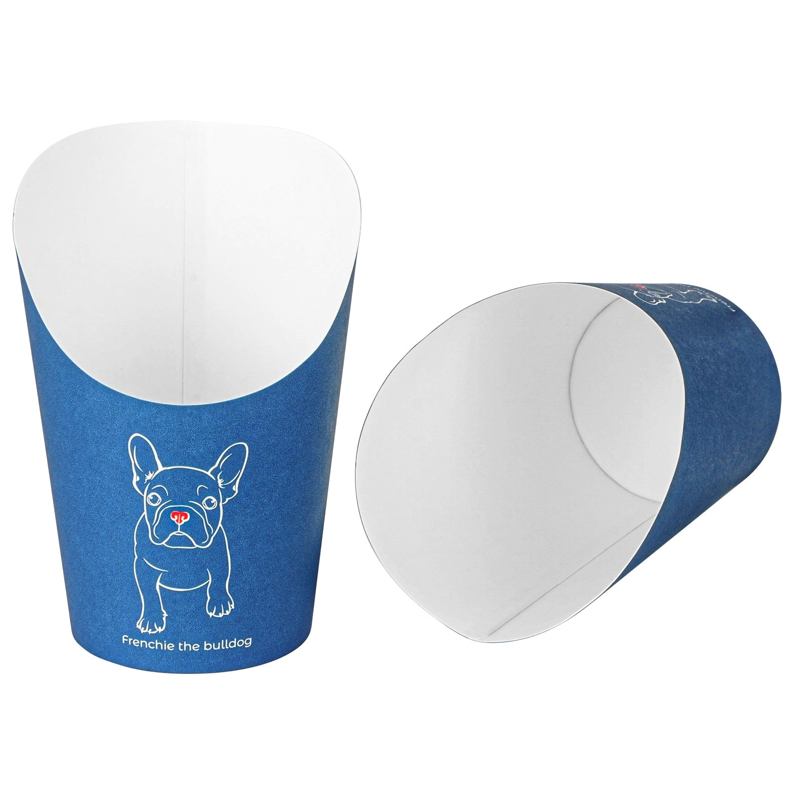 Bio Tek 12 oz Round Frenchie Paper Incline Cup - 3 1/2" x 3 1/2" x 4 3/4" - 100 count box