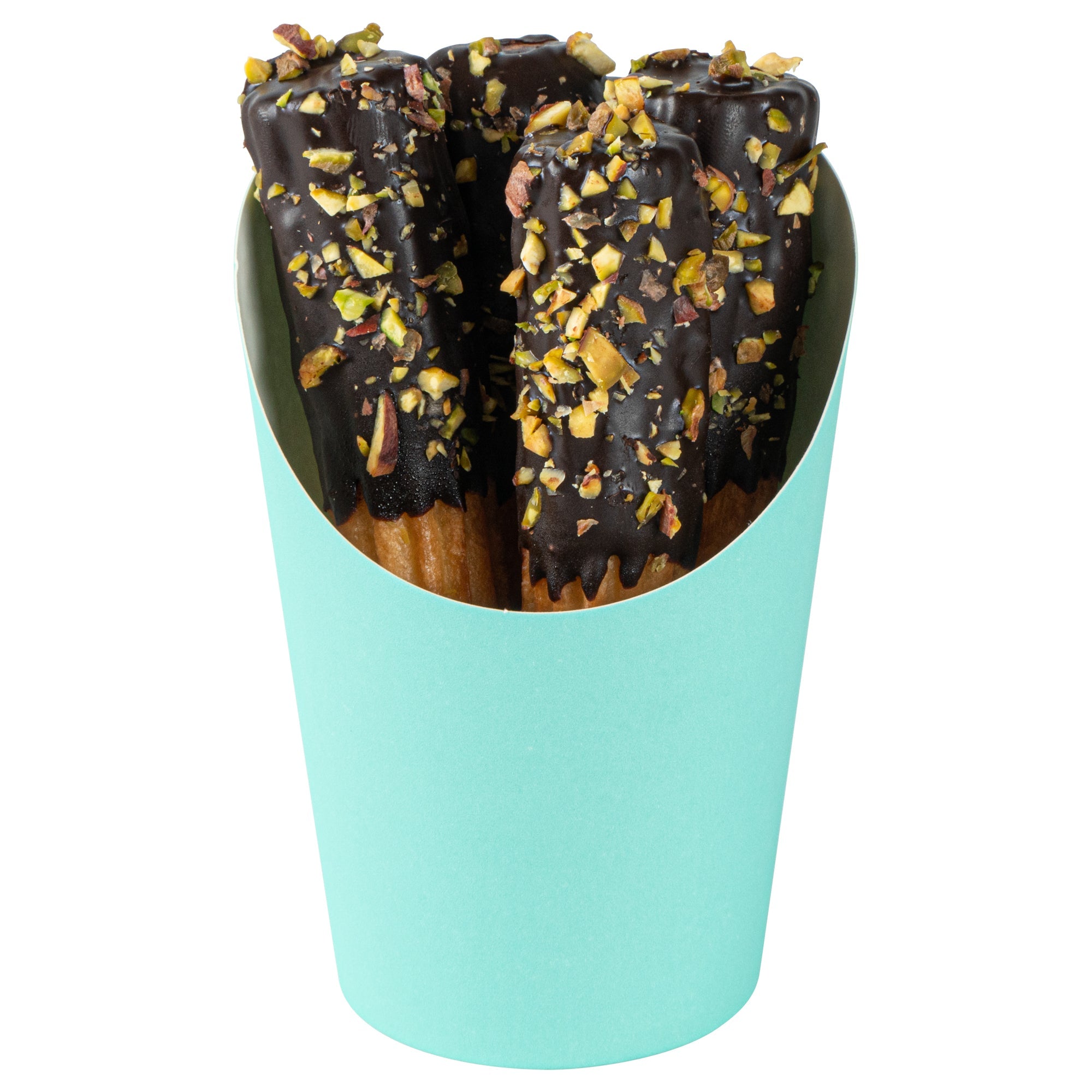 Bio Tek 12 oz Round Turquoise Paper Incline Cup - 3 1/2" x 3 1/2" x 4 3/4" - 100 count box