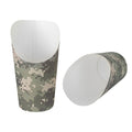Bio Tek 16 oz Round Camouflage Paper Incline Cup - 3 1/2" x 3 1/2" x 5 3/4" - 100 count box