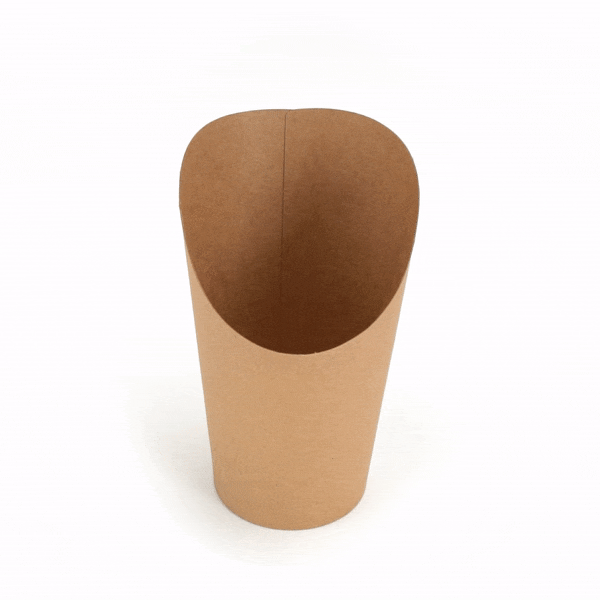 Bio Tek 16 oz Round Kraft Paper Incline Cup - 3 1/2" x 3 1/2" x 5 3/4" - 100 count box