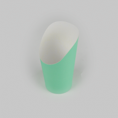 Bio Tek 16 oz Round Turquoise Paper Incline Cup - 3 1/2" x 3 1/2" x 5 3/4" - 100 count box
