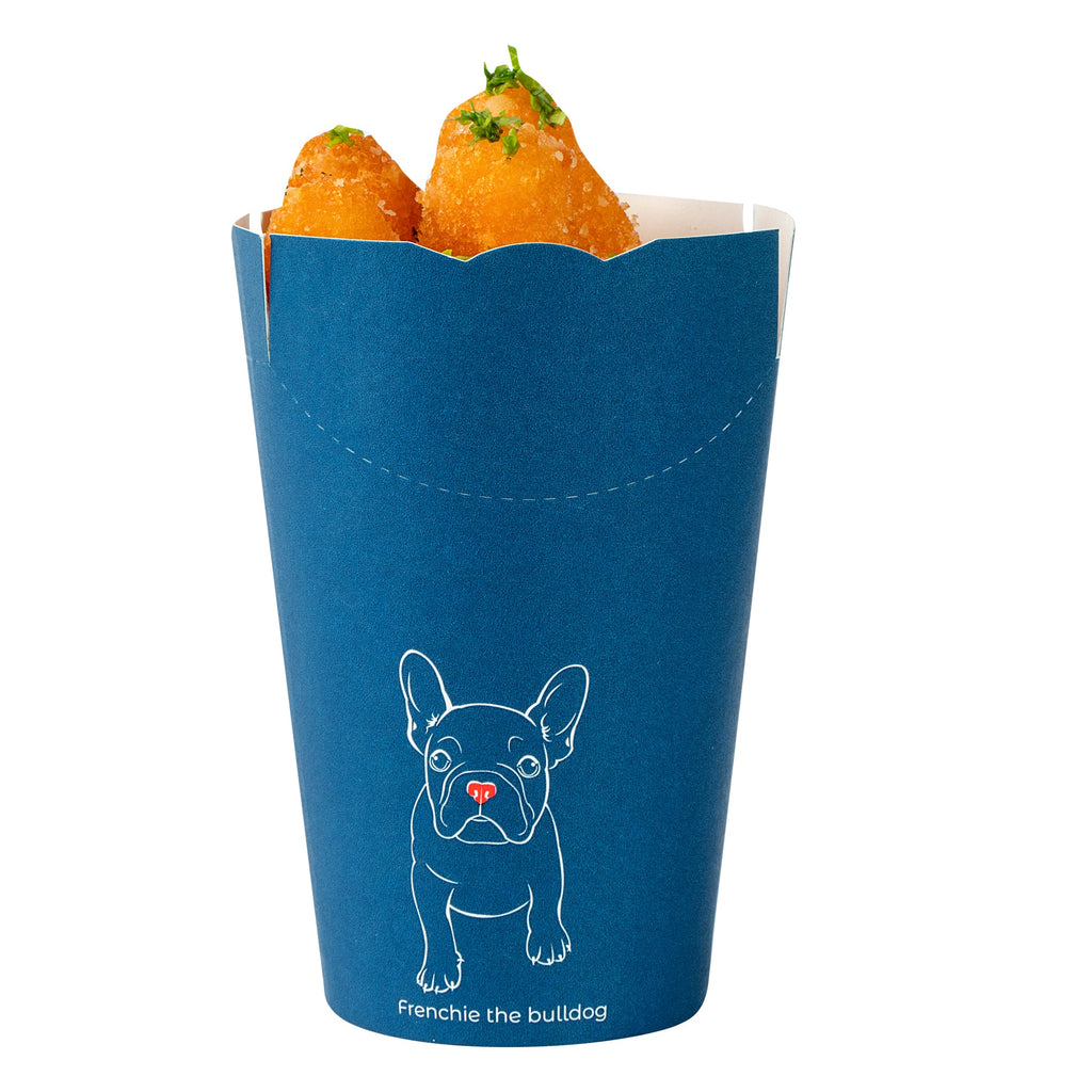 Bio Tek 16 oz Round Frenchie Paper To Go Fry Cup - 3 1/4" x 3 1/4" x 4 1/4" - 100 count box
