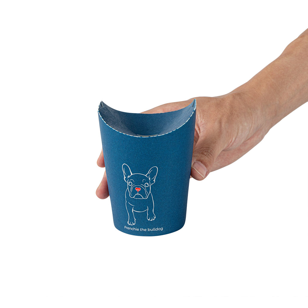 Bio Tek 16 oz Round Frenchie Paper To Go Fry Cup - 3 1/4" x 3 1/4" x 4 1/4" - 100 count box