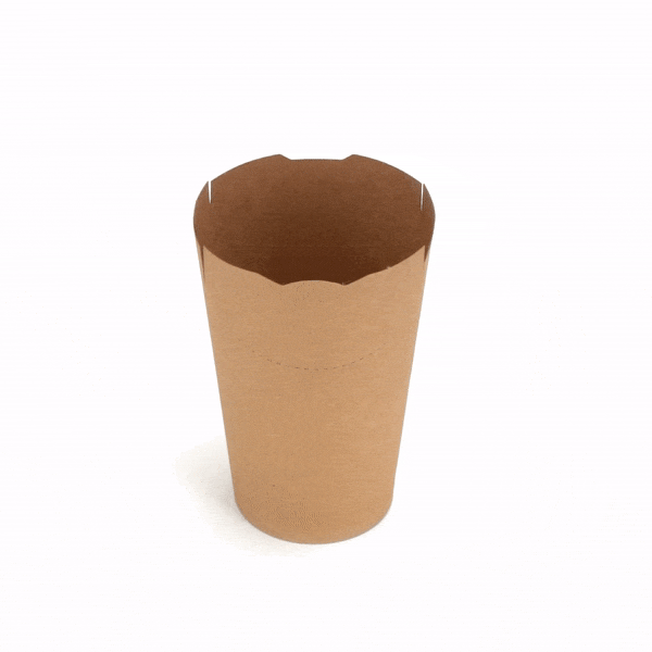 Bio Tek 16 oz Round Kraft Paper To Go Fry Cup - 3 1/4" x 3 1/4" x 4 1/4" - 100 count box