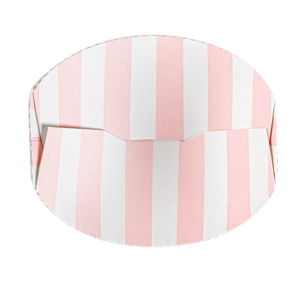 Bio Tek 16 oz Round Pink and White Stripe Paper To Go Fry Cup - 3 1/4" x 3 1/4" x 4 1/4" - 100 count box