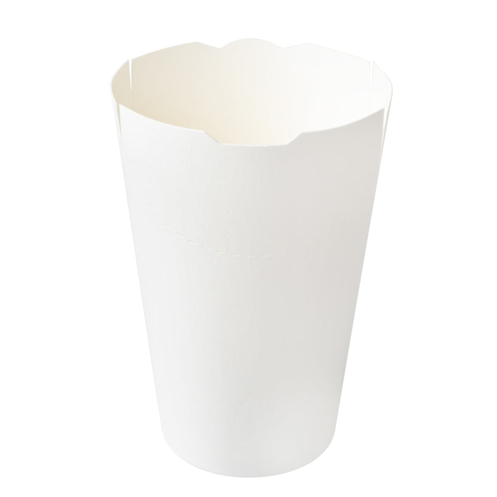 Bio Tek 16 oz Round White Paper To Go Fry Cup - 3 1/4" x 3 1/4" x 4 1/4" - 100 count box