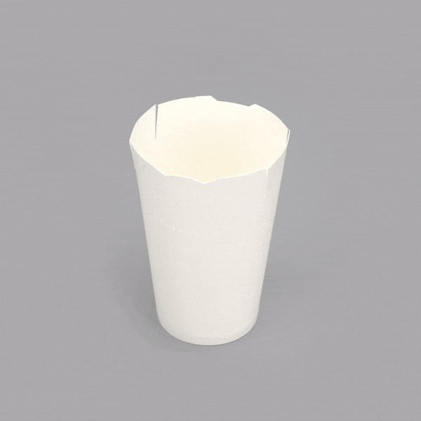 Bio Tek 16 oz Round White Paper To Go Fry Cup - 3 1/4" x 3 1/4" x 4 1/4" - 100 count box