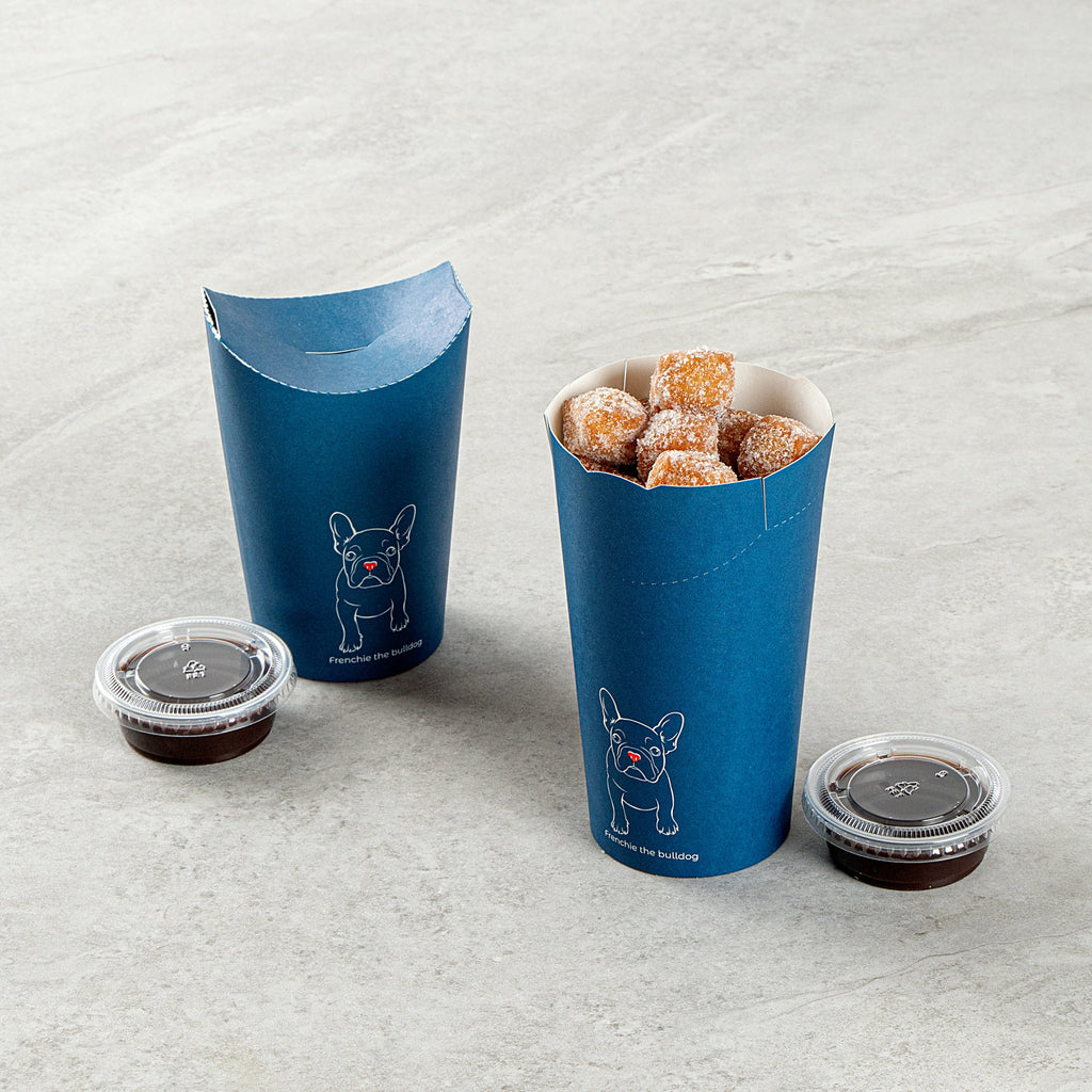 Bio Tek 20 oz Round Frenchie Paper To Go Fry Cup - 3 1/4" x 3 1/4" x 5" - 100 count box