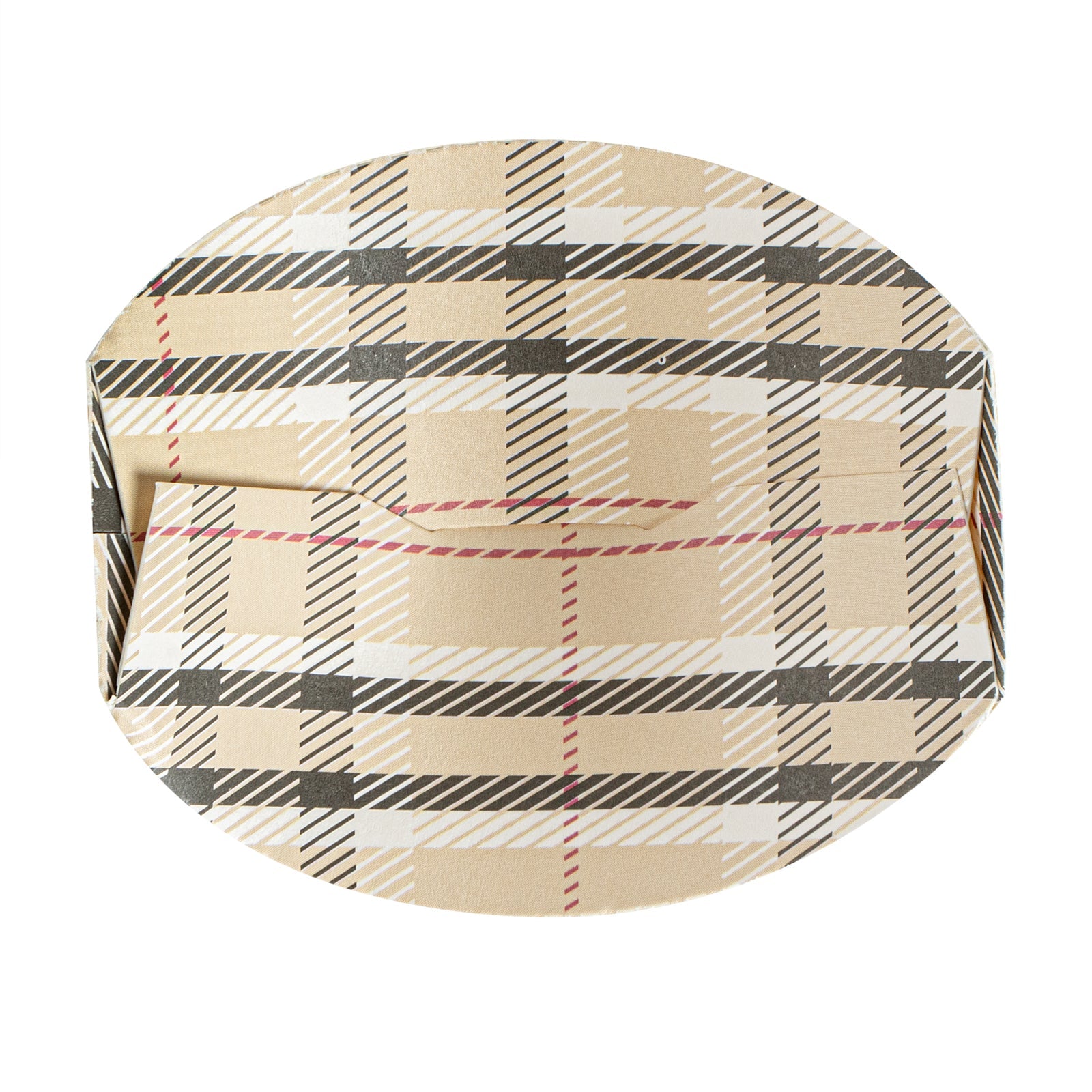 Bio Tek 20 oz Round Plaid Paper To Go Fry Cup - 3 1/4" x 3 1/4" x 5" - 100 count box