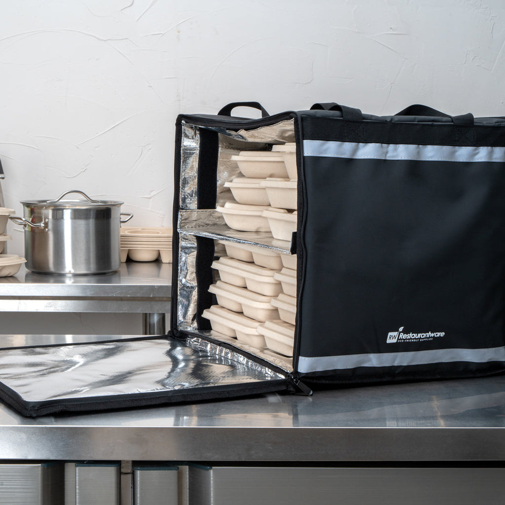 Cater Tek Black Insulated Food Delivery / Catering Bag - with Removable Insert - 17 3/4" - 1 count box