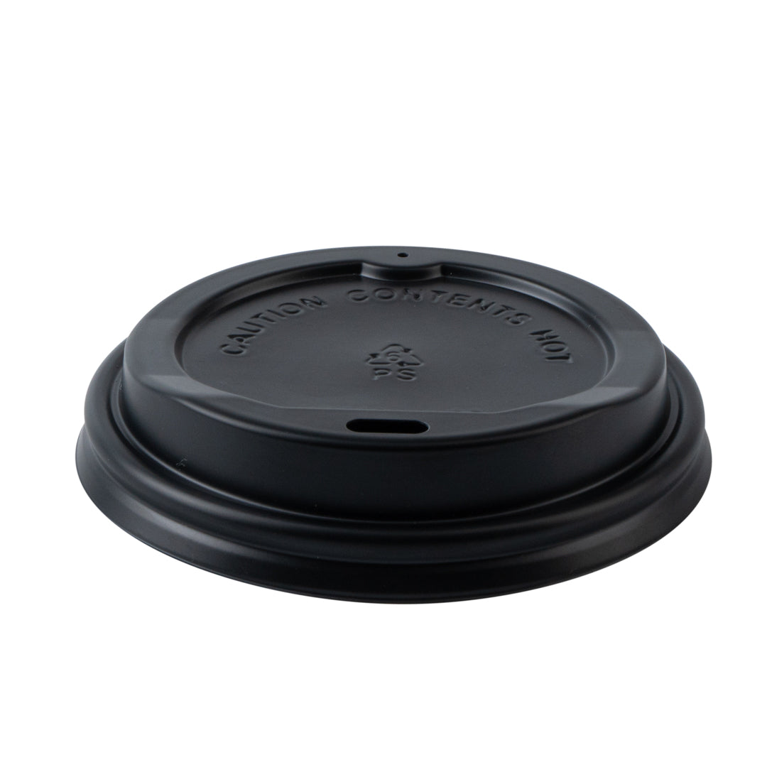 Restpresso 12 oz Black Paper Ripple Wall Coffee Cup - with Black Lid - 3 1/2" x 3 1/2" x 5" - 20 count box