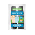 Restpresso 12 oz Gray Paper Ripple Wall Coffee Cup - with Black Lid - 3 1/2" x 3 1/2" x 5" - 200 count box