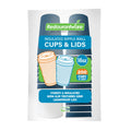 Restpresso 16 oz Midnight Blue Paper Ripple Wall Coffee Cup - with White Lid - 3 1/2" x 3 1/2" x 6 1/4" - 200 count box