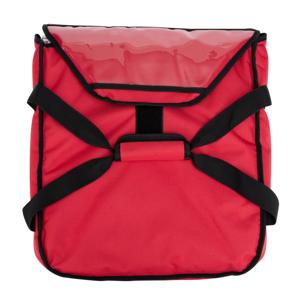 Delivery Tek Red Pizza Bag - Holds 2-16" or 3-14", Insulated - 16 1/2" x 18" x 6 1/2" - 1 count box