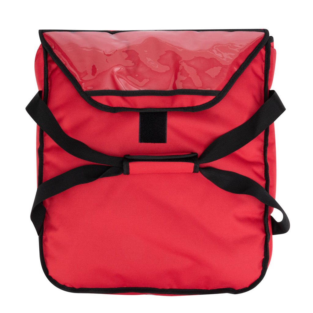 Delivery Tek Red Pizza Bag - Holds 3-18" or 4-16", Insulated - 17 1/2" x 20" x 7 1/2" - 1 count box