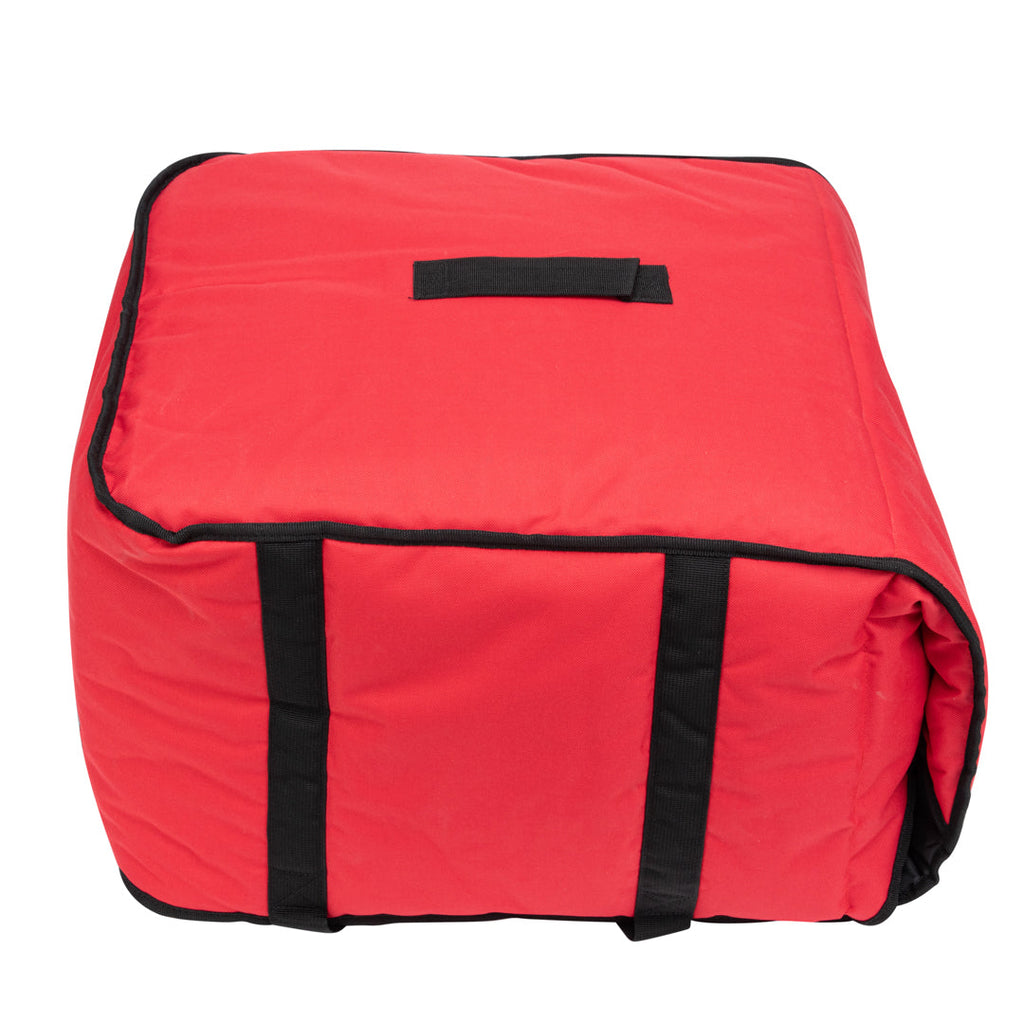 Delivery Tek Red Pizza Bag - Holds 5-18" or 6-16", Insulated - 19 1/2" x 19 1/2" x 12 1/2" - 1 count box