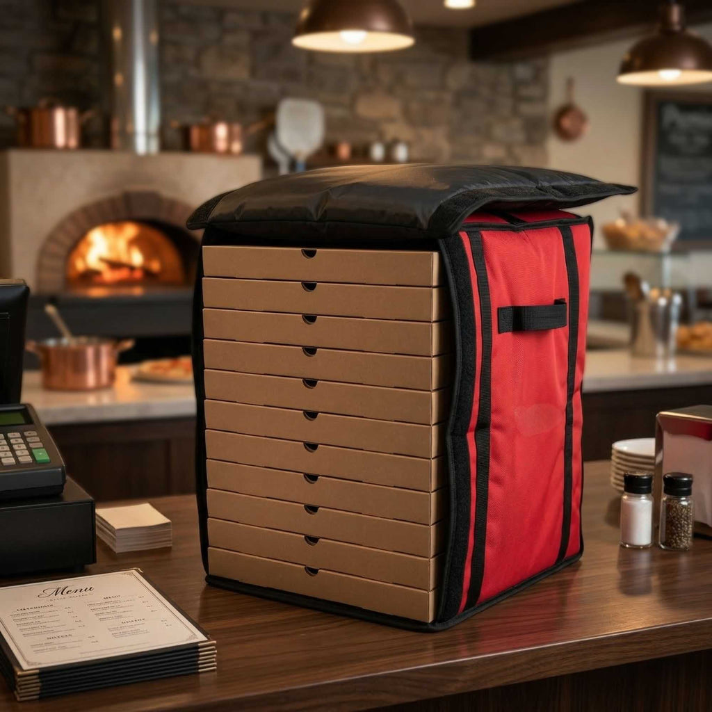 Delivery Tek Red Pizza Bag - Holds 10-18", Insulated - 19" x 19" x 23" - 1 count box