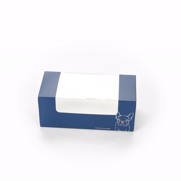 Pastry Tek Frenchie Paper Pastry / Cake Box - with Window - 9 3/4" x 4 3/4" x 4" - 100 count box