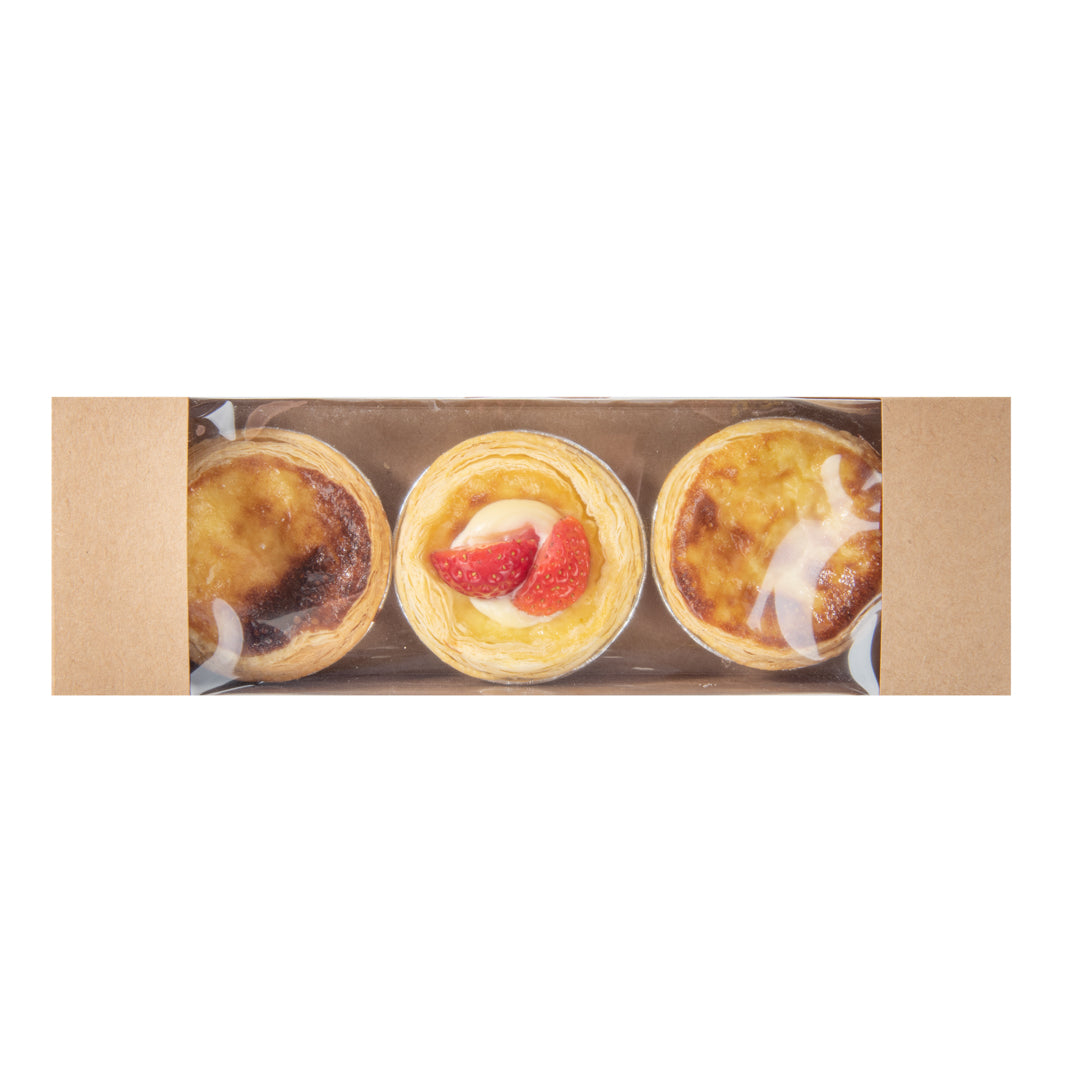 Pastry Tek Kraft Paper Pastry / Cake Box - with Window - 9 3/4" x 3 1/4" x 2 1/4" - 100 count box