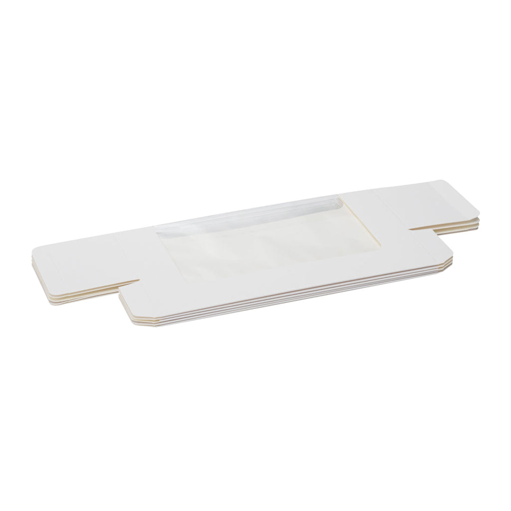 Pastry Tek White Paper Pastry / Cake Box - with Window - 9 3/4" x 3 1/4" x 2 1/4" - 100 count box
