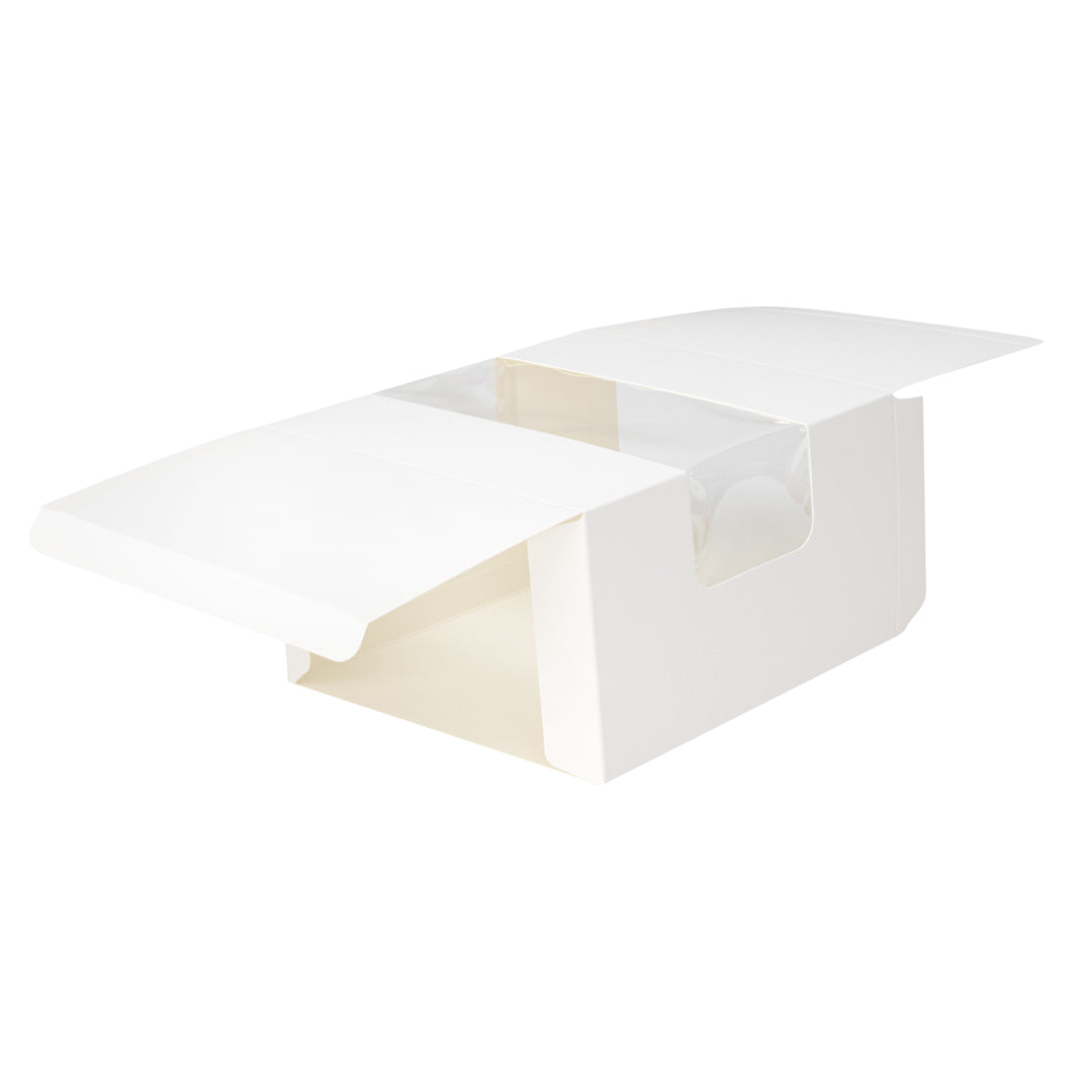 Pastry Tek White Paper Pastry / Cake Box - with Window - 7" x 6" x 4" - 100 count box