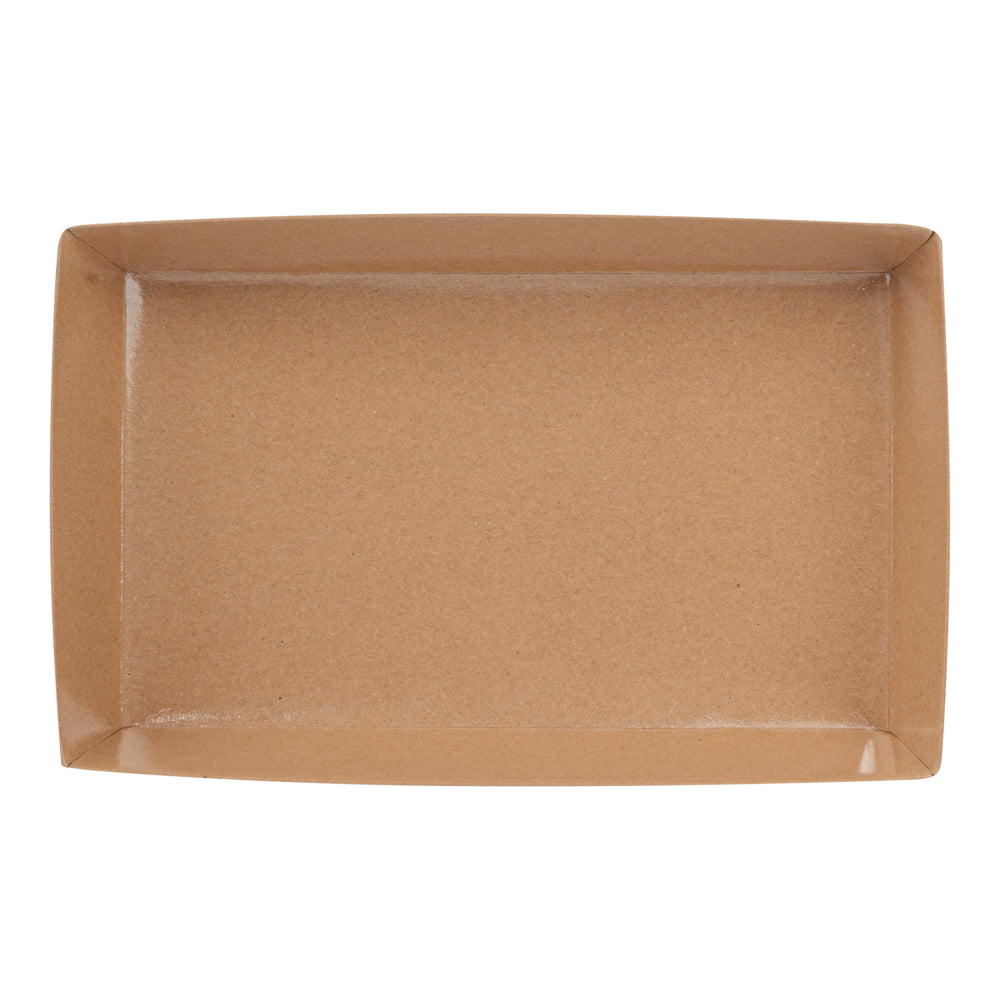 Matsuri Vision Rectangle Kraft Paper Medium Sushi Tray - 8" x 5" x 1 1/2" - 100 count box
