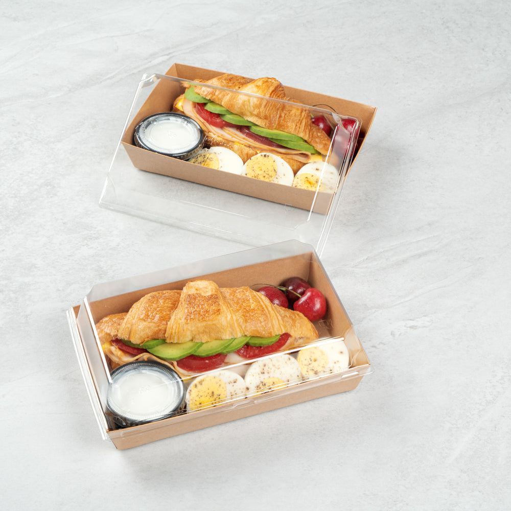 Matsuri Vision Clear Plastic Lid - Fits Medium Sushi Tray - 100 count box