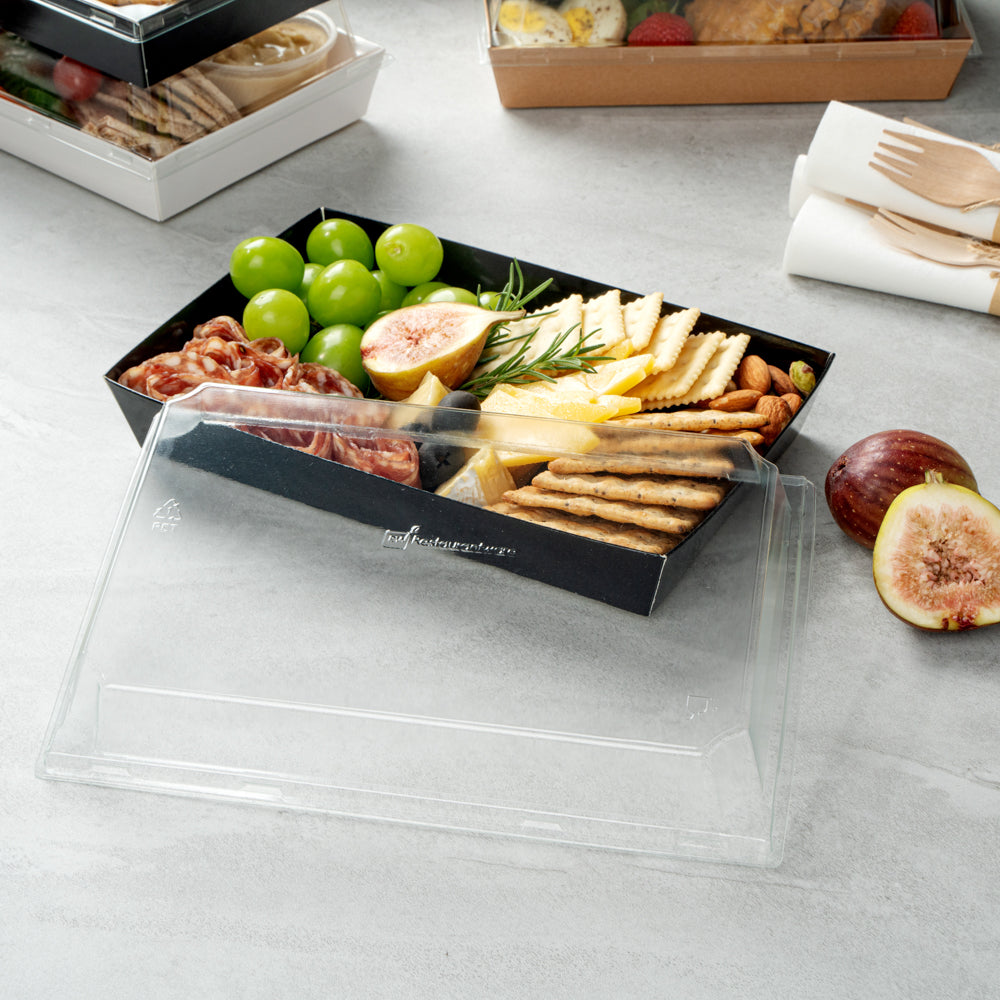 Matsuri Vision Clear Plastic Lid - Fits Large Sushi Tray - 100 count box