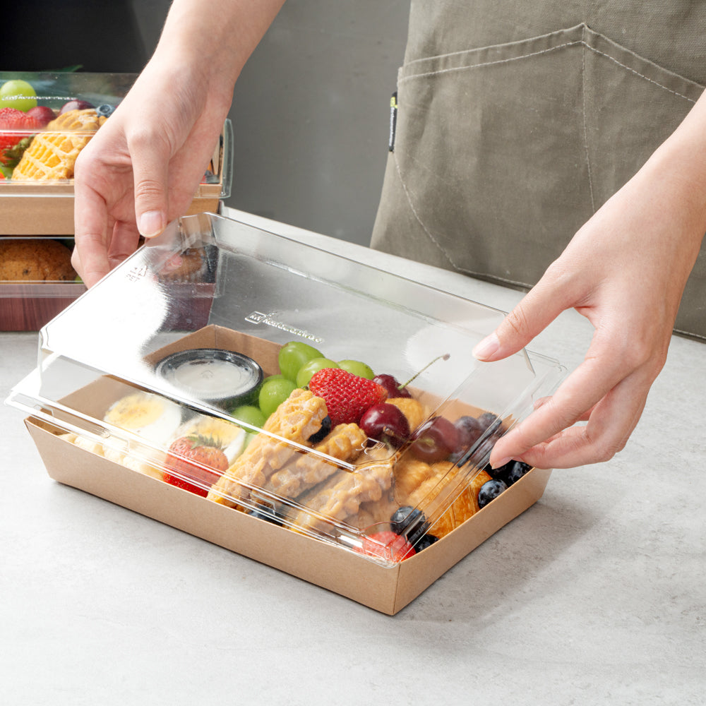 Matsuri Vision Clear Plastic Lid - Fits Large Sushi Tray - 100 count box