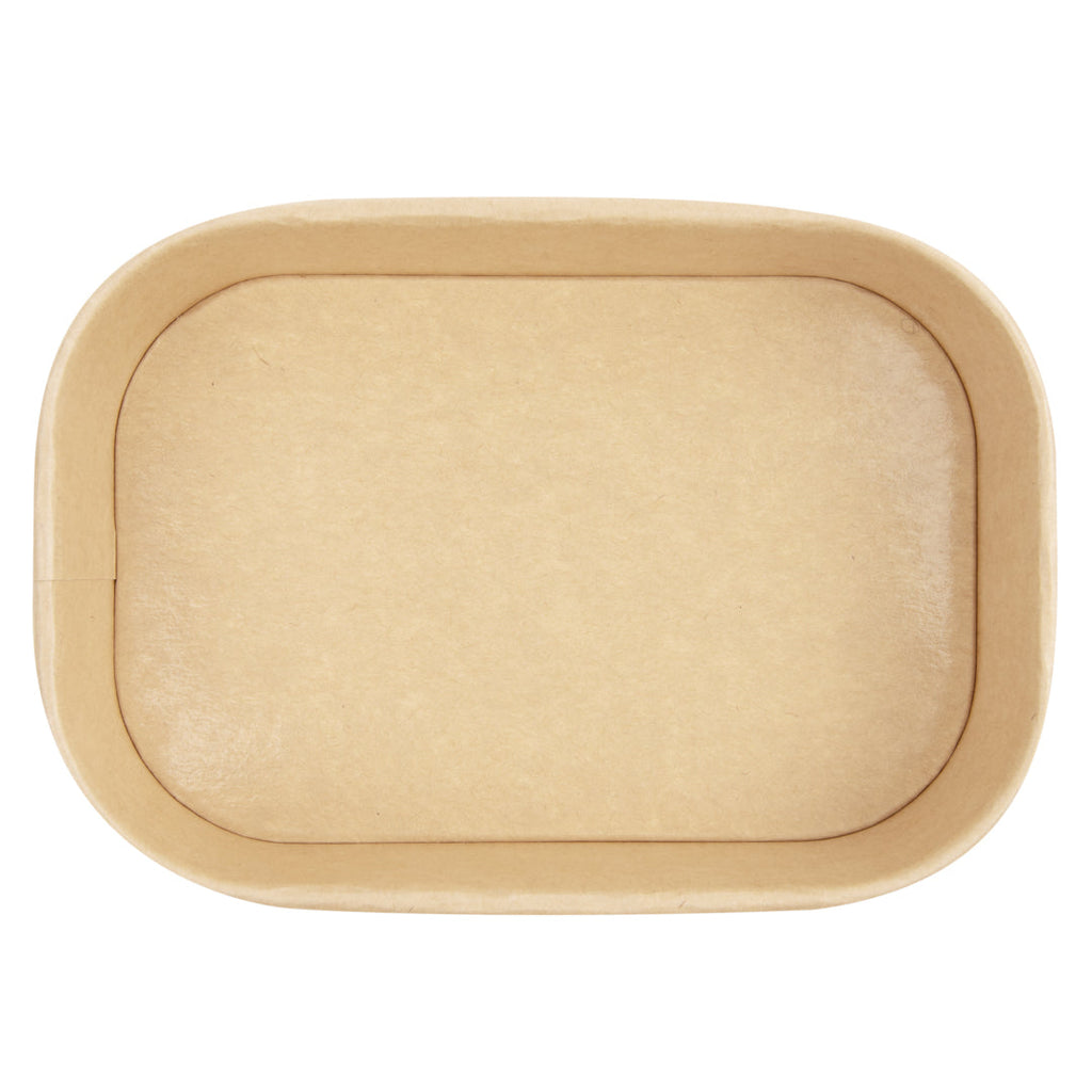 Bio Tek 17 oz Oval Kraft Paper Serving Container - 6 3/4" x 4 1/2" x 1 1/2" - 100 count box