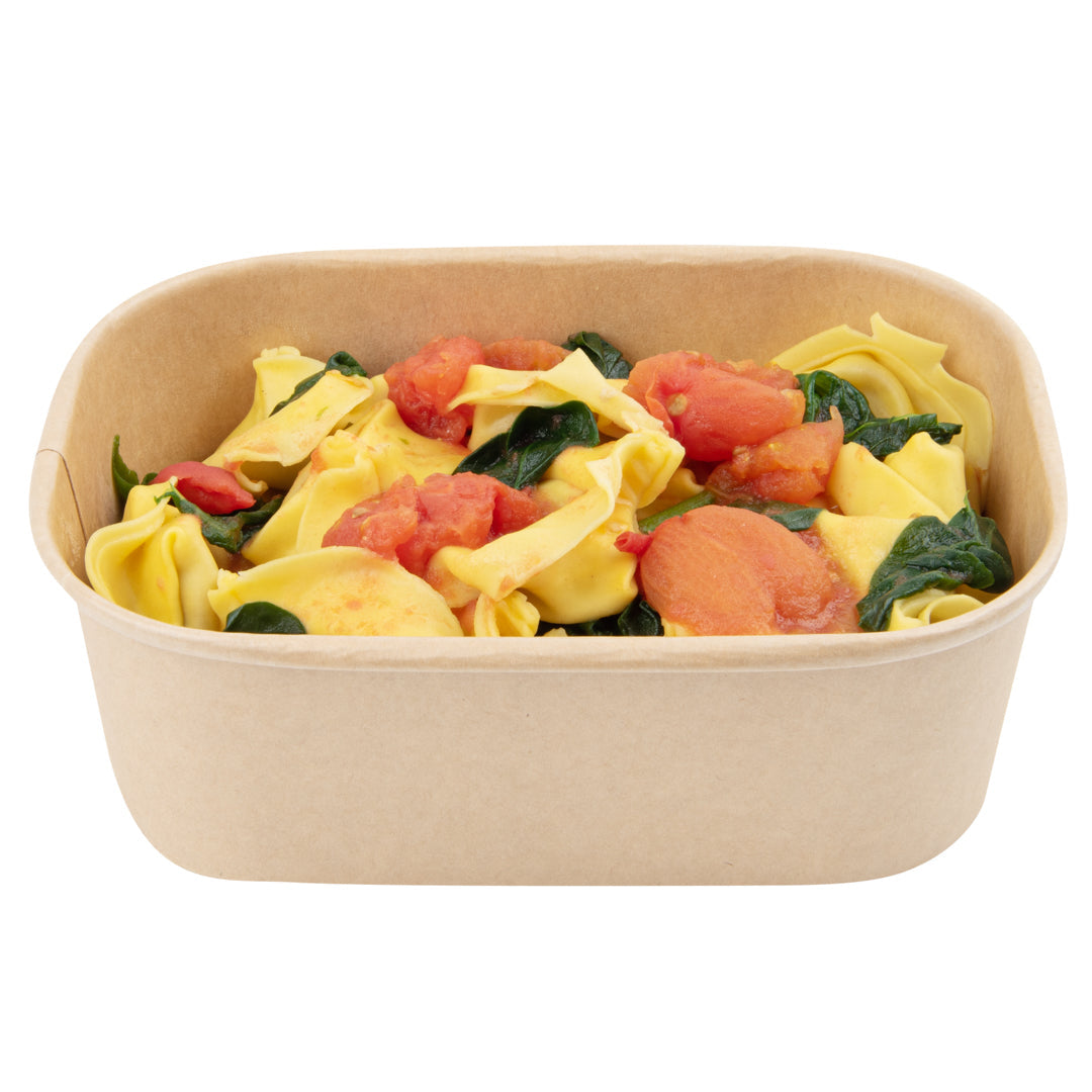 Bio Tek 25 oz Oval Kraft Paper Serving Container - 6 3/4" x 4 1/2" x 2 1/4" - 100 count box