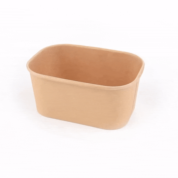 Bio Tek 34 oz Oval Kraft Paper Serving Container - 6 3/4" x 4 1/2" x 3" - 100 count box