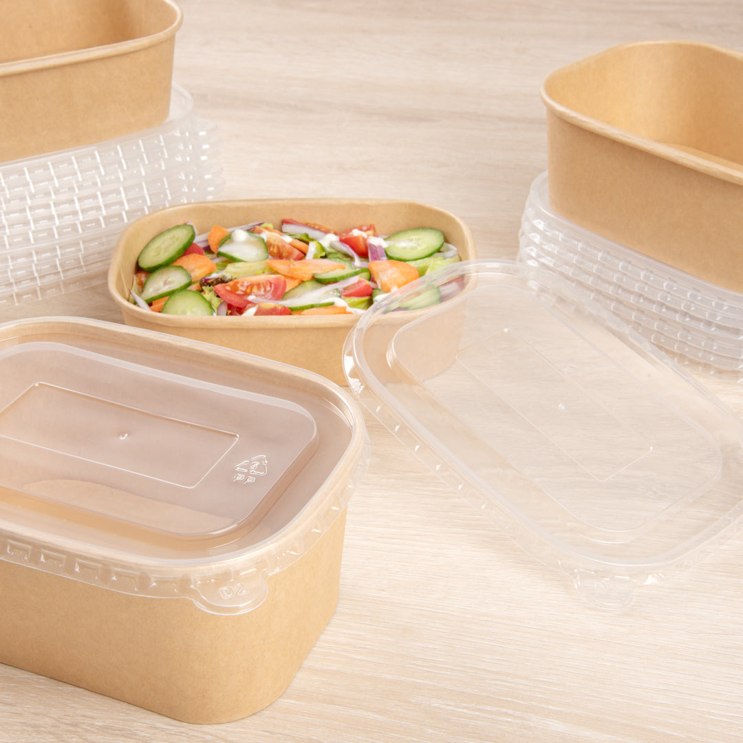 Bio Tek Oval Clear Plastic Lid - Fits Serving Container - 100 count box