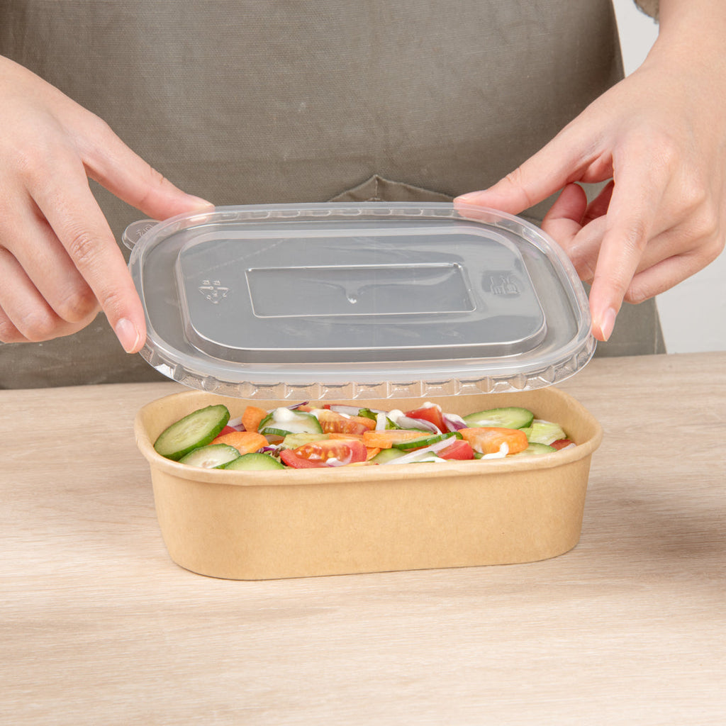 Bio Tek Oval Clear Plastic Lid - Fits Serving Container - 100 count box