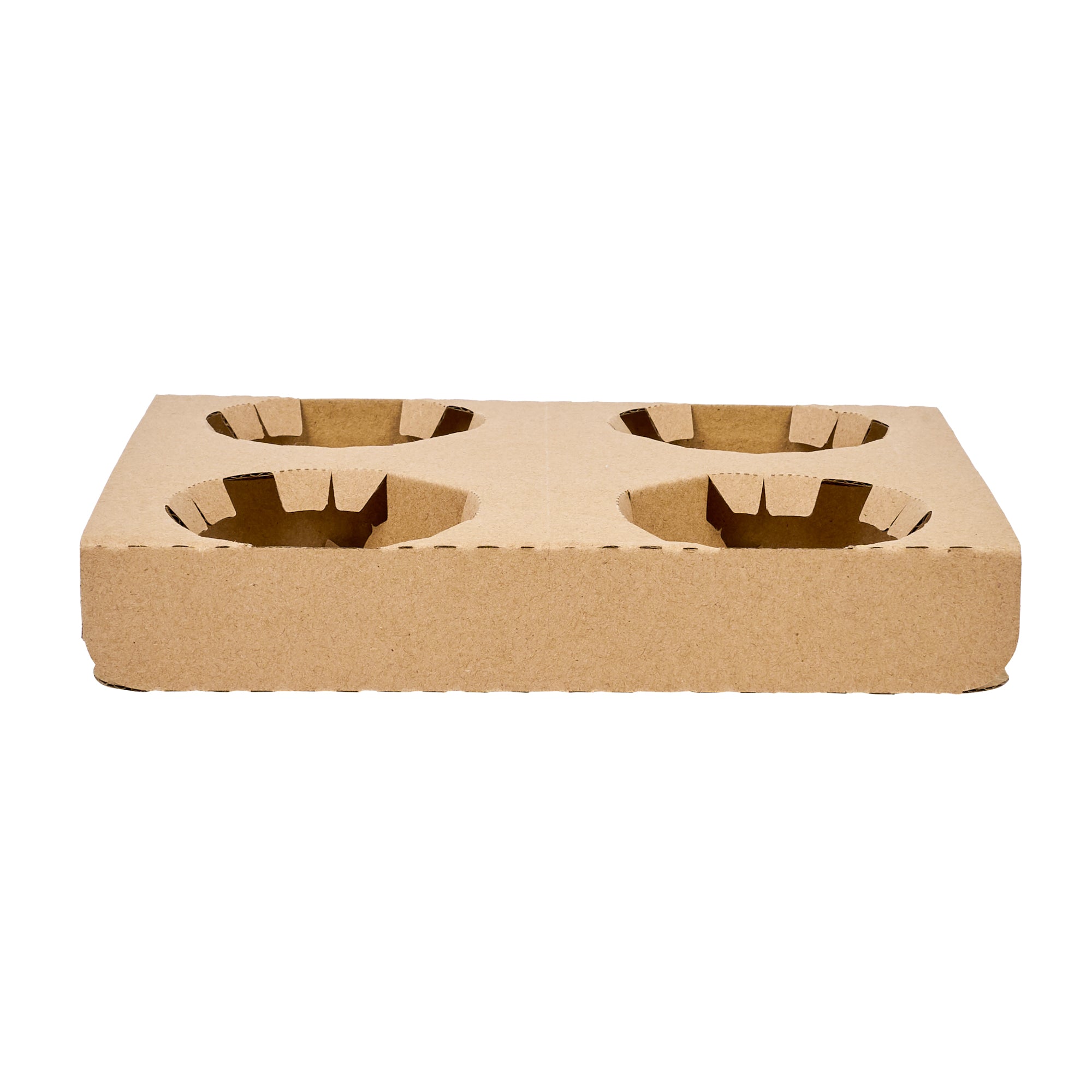 Saving Nature Kraft Paper Convertible Drink Carrier - Fits 2 or 4 Cups - 8 1/2" x 6 1/2" x 1 1/2" - 100 count box