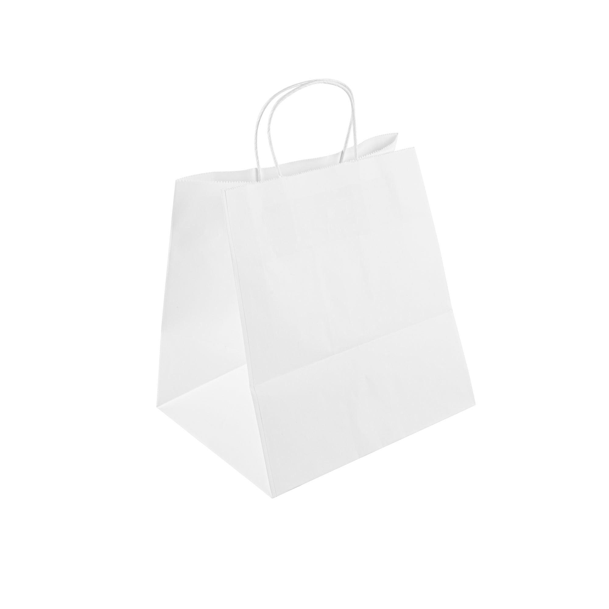 Saving Nature White Paper Retail Bag - with Handles - 10 1/4" x 7 3/4" x 10 1/2" - 100 count box