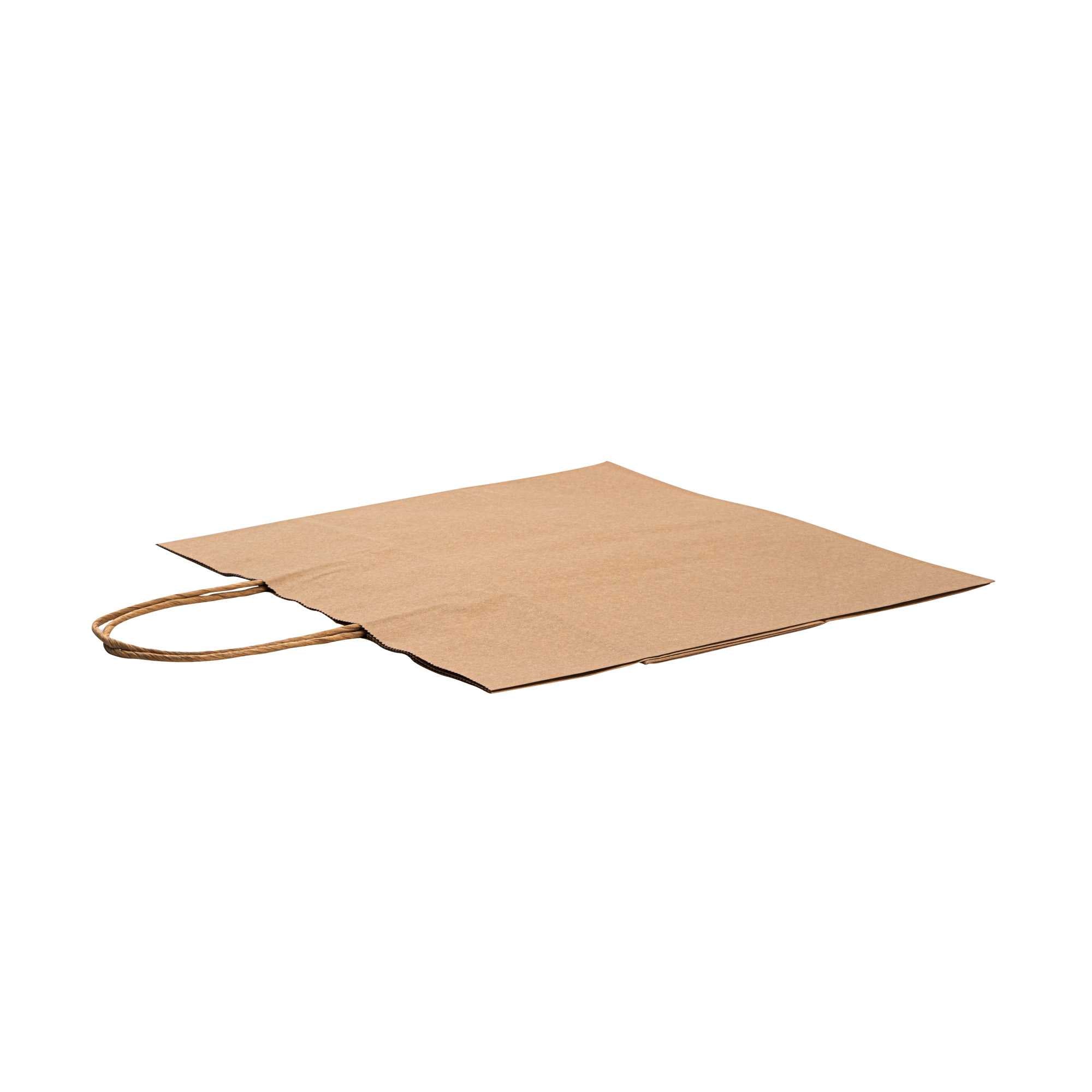 Saving Nature Kraft Paper Retail Bag - with Handles - 12 1/2" x 8 1/4" x 11 1/4" - 100 count box