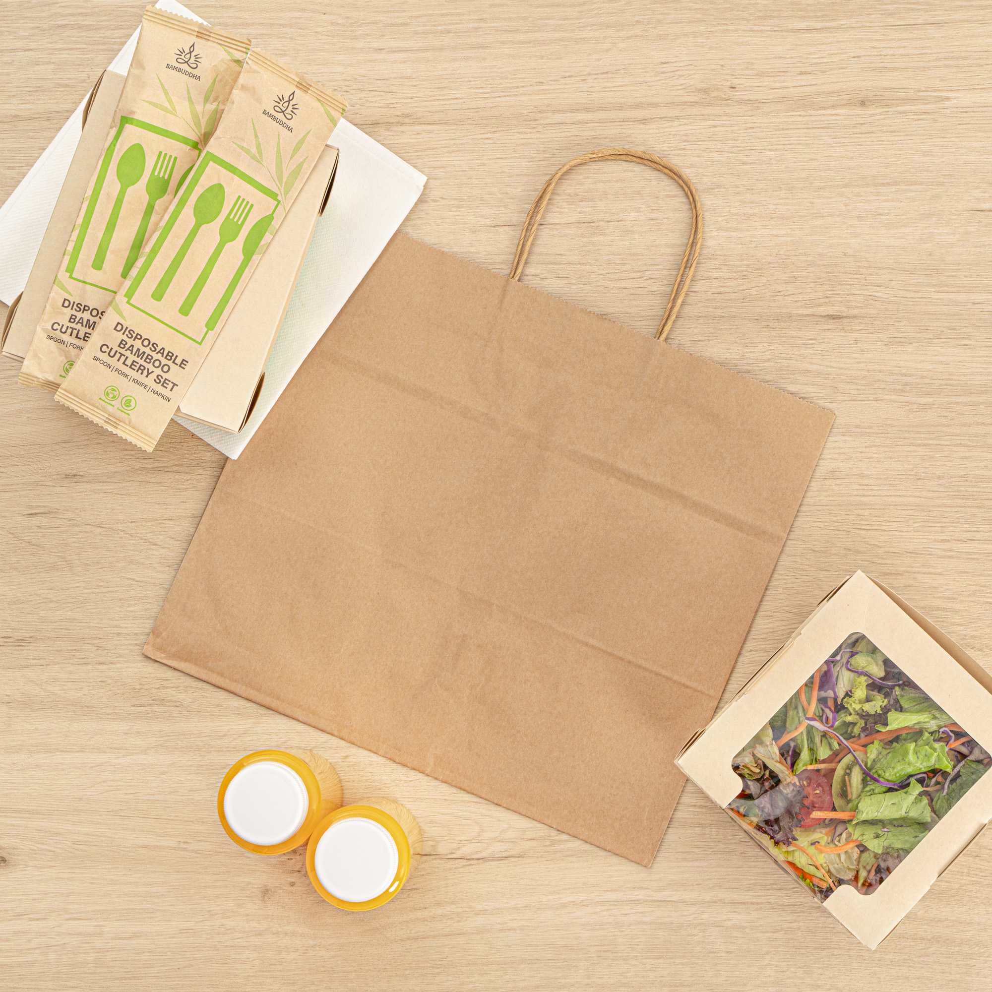 Saving Nature Kraft Paper Retail Bag - with Handles - 12 1/2" x 8 1/4" x 11 1/4" - 100 count box