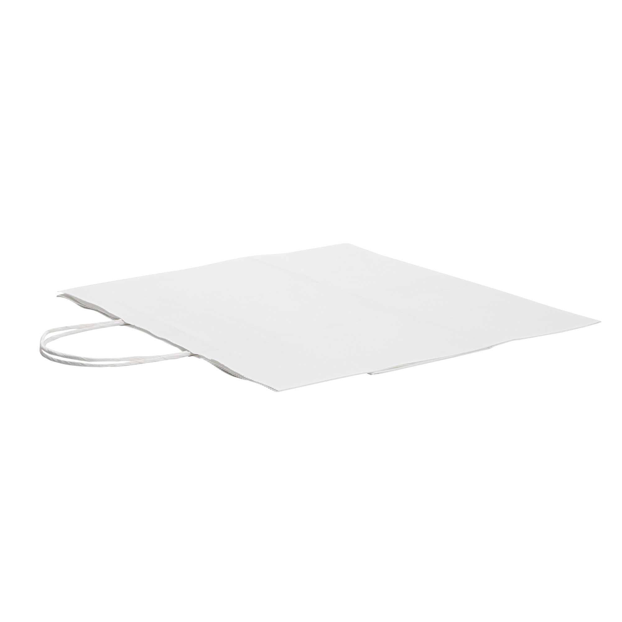 Saving Nature White Paper Retail Bag - with Handles - 12 1/2" x 8 1/4" x 11 1/4" - 100 count box