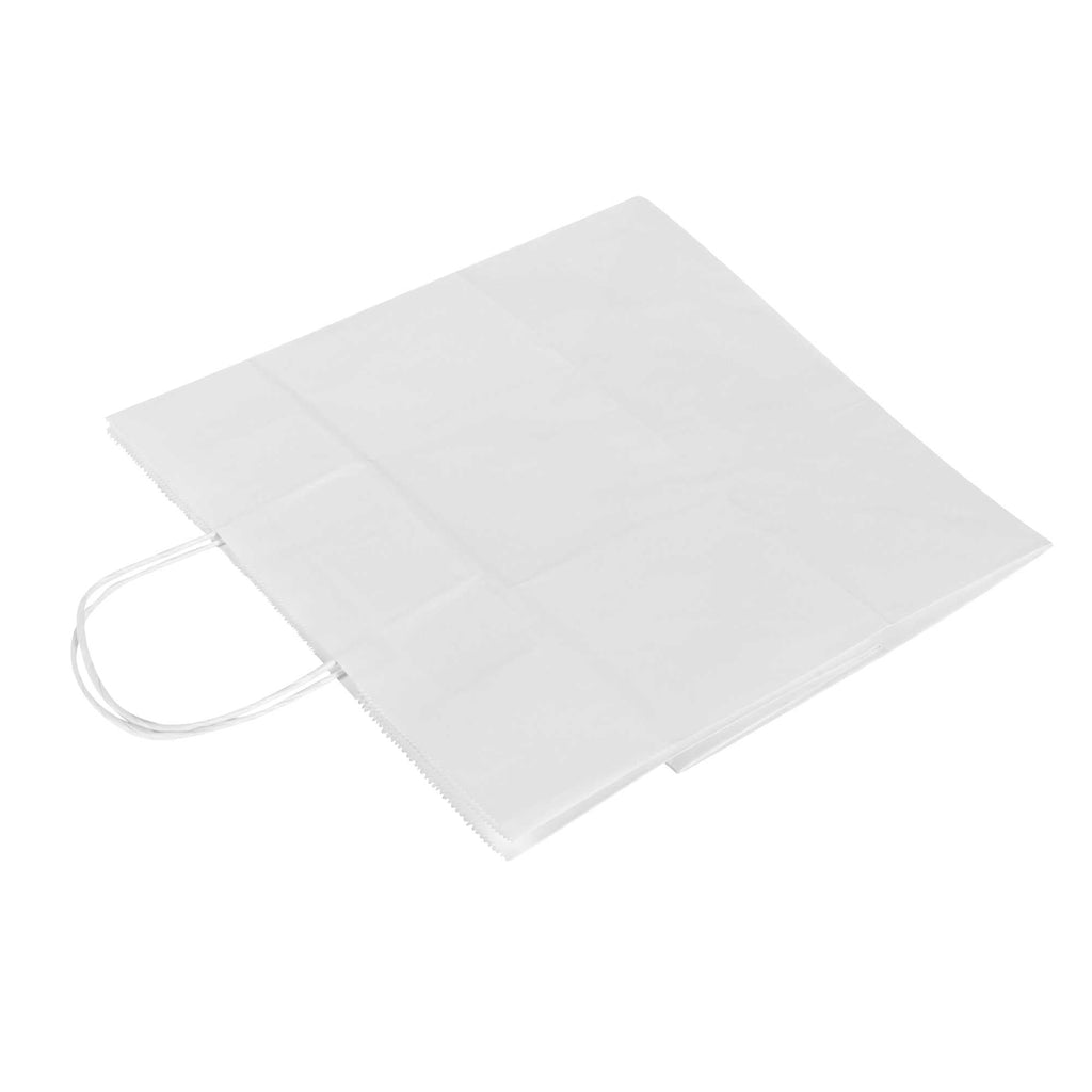 Saving Nature White Paper Retail Bag - with Handles - 12 1/2" x 8 1/4" x 11 1/4" - 100 count box