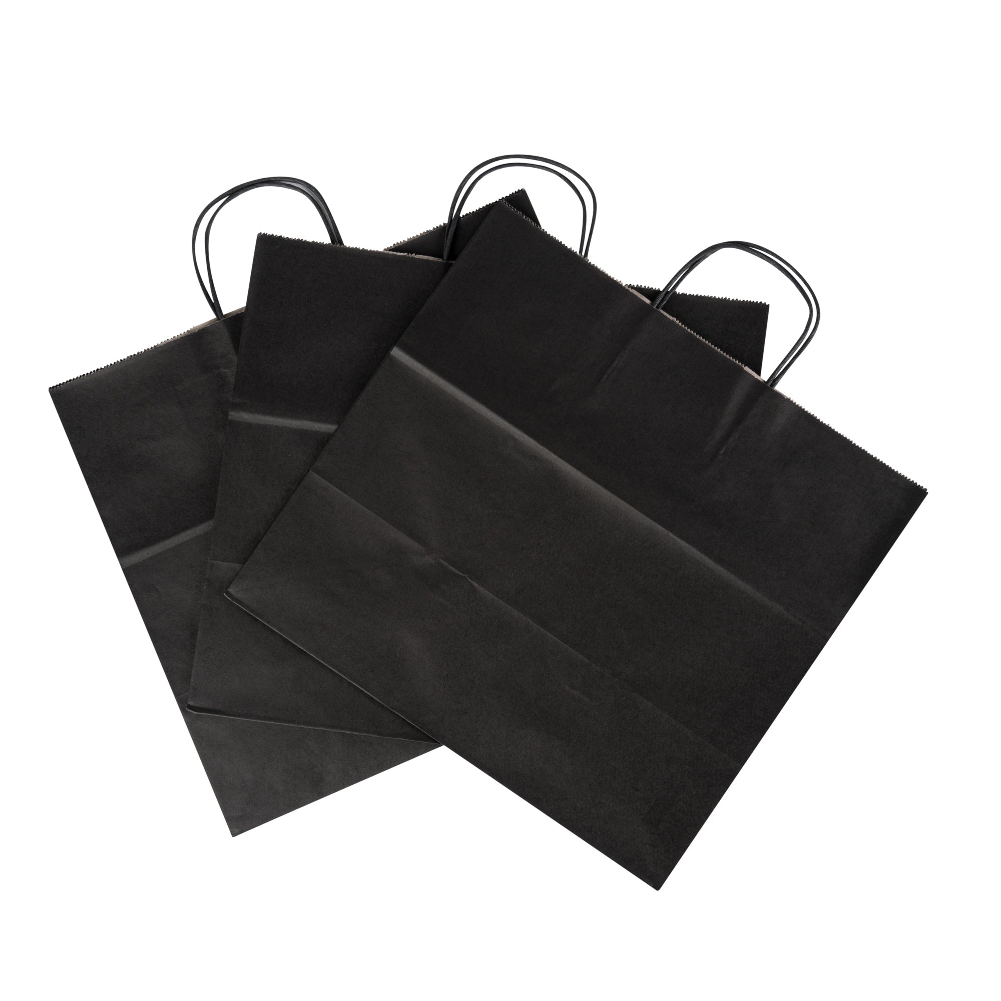 Saving Nature Black Paper Retail Bag - with Handles - 14 1/4" x 8 1/4" x 13 1/4" - 100 count box