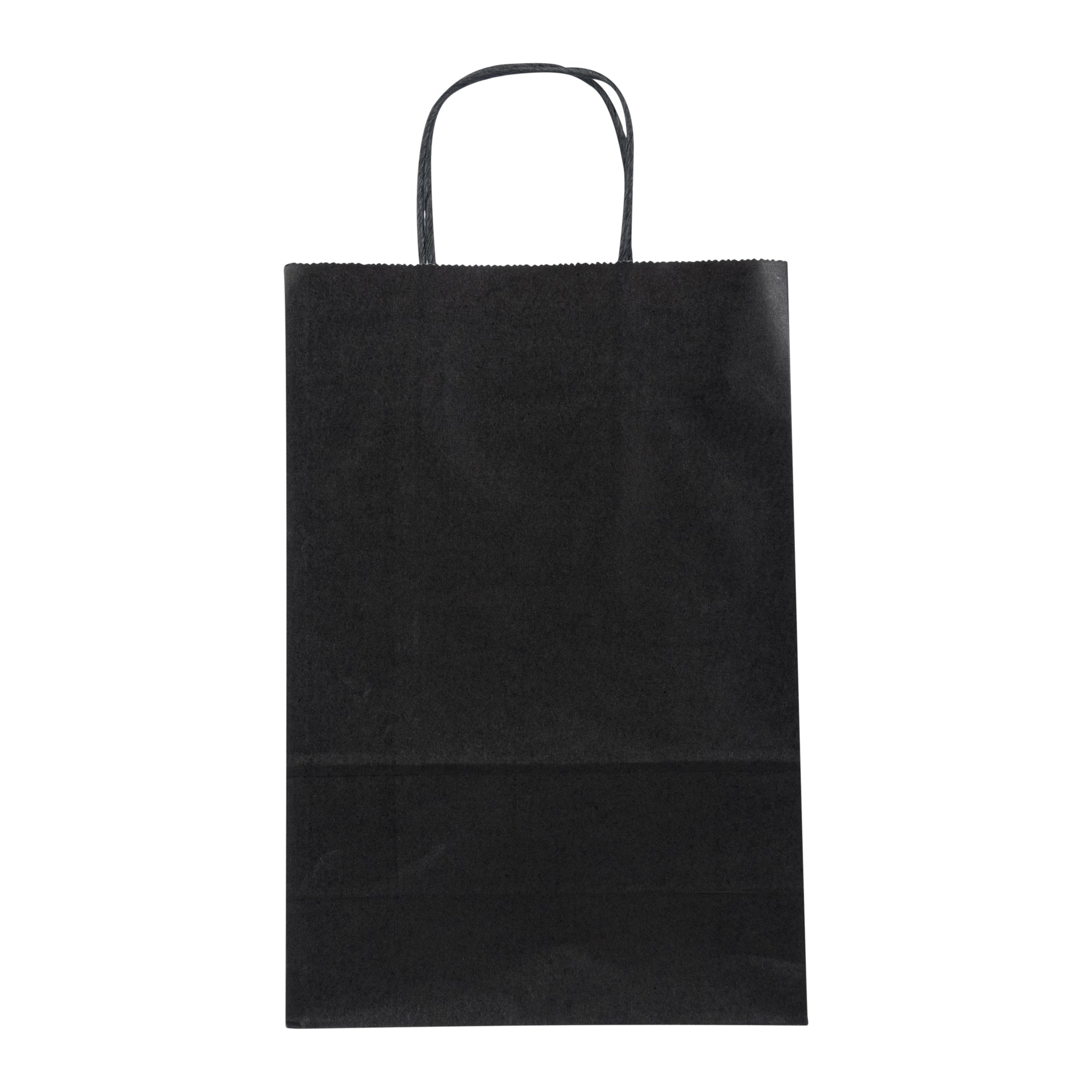 Saving Nature Black Paper Retail Bag - with Handles - 7 3/4" x 4" x 11 1/2" - 100 count box