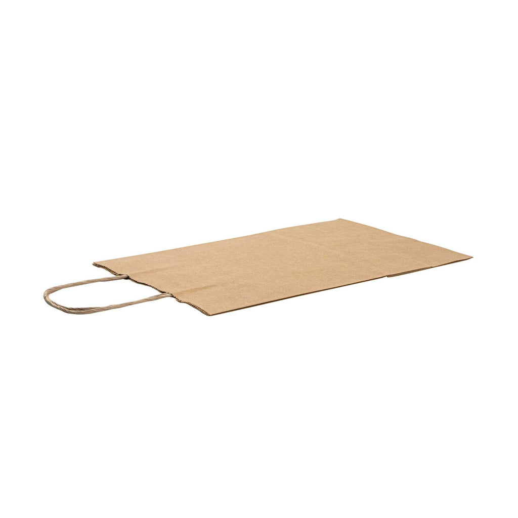 Saving Nature Kraft Paper Retail Bag - with Handles - 7 3/4" x 4" x 11 1/2" - 100 count box