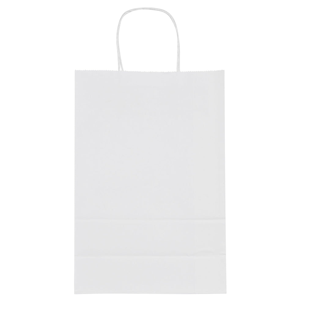 Saving Nature White Paper Retail Bag - with Handles - 7 3/4" x 4" x 11 1/2" - 100 count box